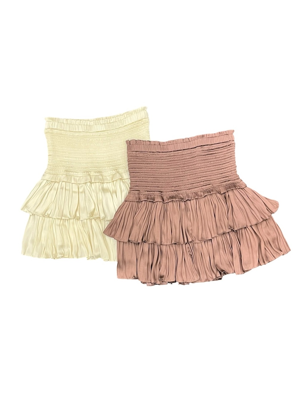 Reset by Jane | Set of 2 Silky Amour Skirts Cream S / Mauve M